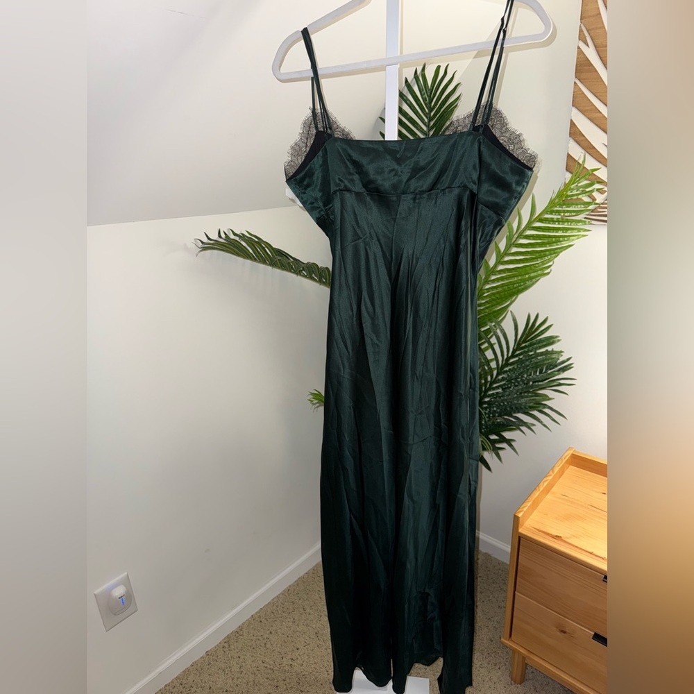 Veronica Beard Bixie Stretch-Silk Slip Dress -‎ 12 Pine - Picture 7 of 8